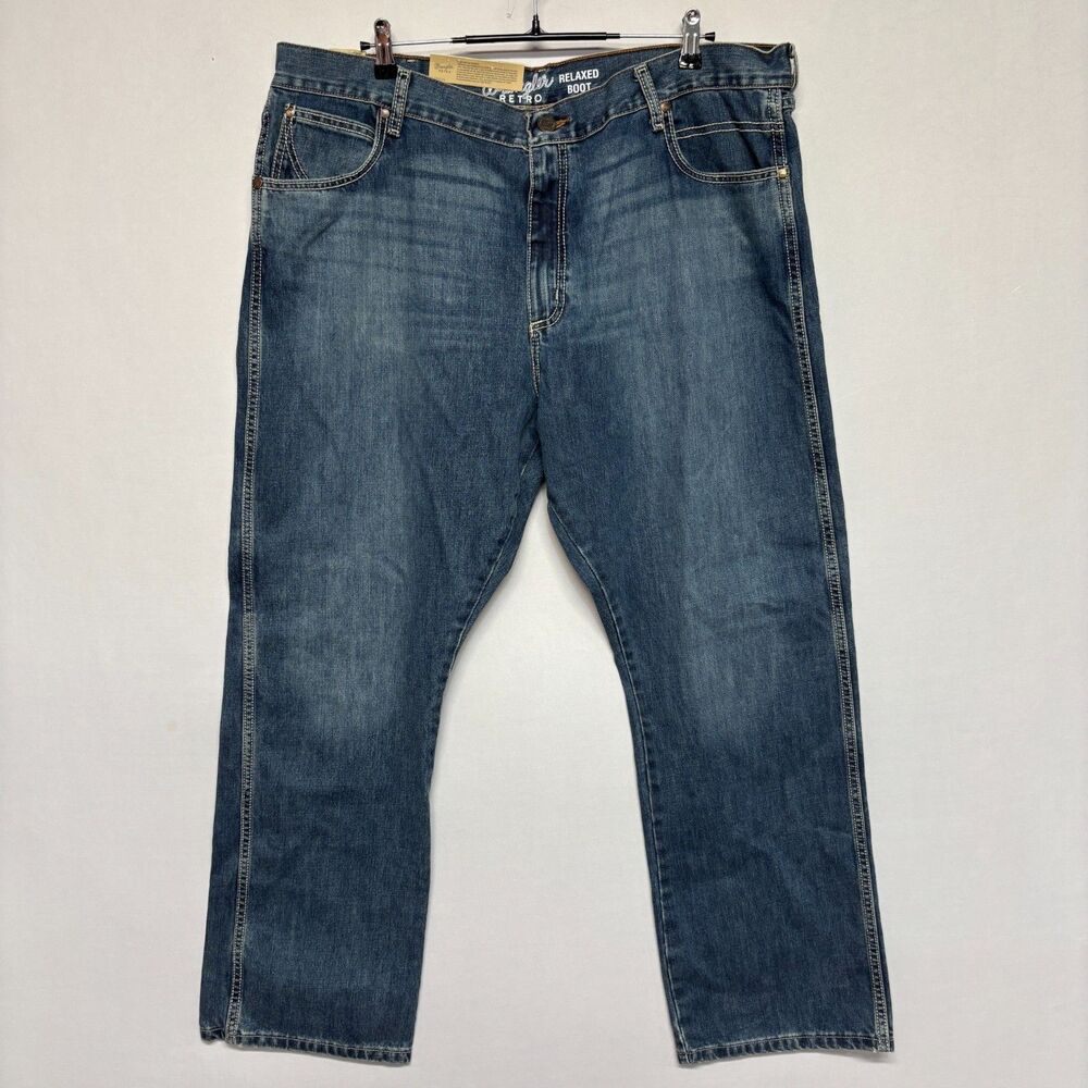 NWT Wrangler Retro Men Relaxed Boot Cut Jeans Size 42x32 Blue Denim D129 -6
